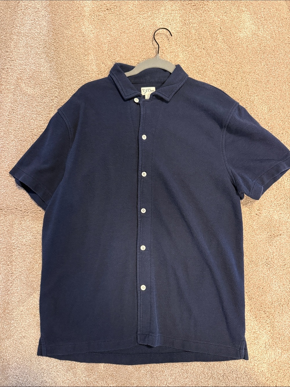 J. Crew Men's Navy Button-Front Polo